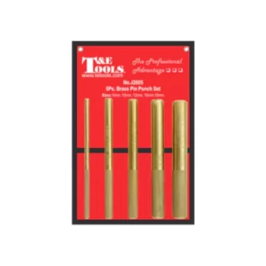 T&E 5 Piece Brass Pin Punch Set 145mm Long – J2605
